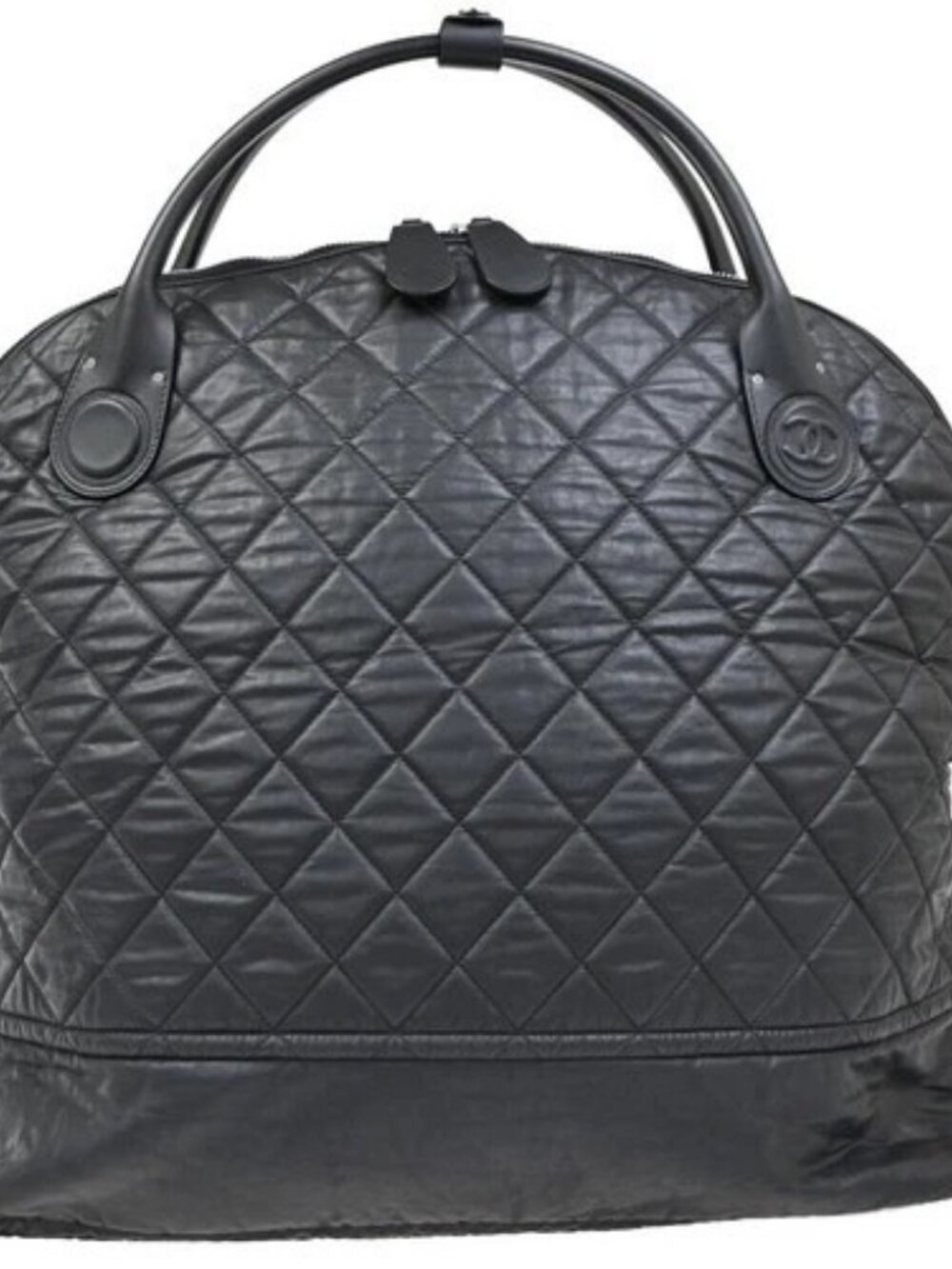 CHANEL CC Logo Coco Cocoon Travel Hand Bag Nylon Leather Black Italy 44RP154 - Picture 3 of 15